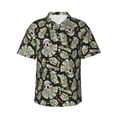 thumbnail image 1 of Daiia Skull with Dollar Hawaiian Shirt for Men Gentle Cotton Regular Short Sleeve Casual-Medium, 1 of 9