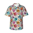 thumbnail image 1 of Daiia Skulls and Roses Hawaiian Shirt for Men Gentle Cotton Regular Short Sleeve Casual-3X-Large, 1 of 9
