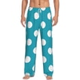 thumbnail image 1 of Daiia Sky Blue And White Polka Dot Men's Sleep Pant with Pockets and Drawstring,Pajama Pants-Large, 1 of 9