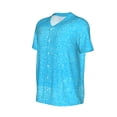 thumbnail image 1 of Daiia Sky Blue Glitter Mens Baseball Jersey Button Down Shirts Short Sleeve Sports Uniforms-Small, 1 of 9