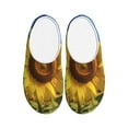 thumbnail image 1 of Daiia Sky Golden Sunflower Field A Print Women’s Fuzzy Slippers Memory Foam Lightweight House Shoes Cozy Loafer Flannel House Shoes-46/47, 1 of 7