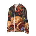 thumbnail image 1 of Daiia Sleeping Cat Flowers UPF 50+ Sun Protection Hoodie Jacket Lightweight Long Sleeve Sun Shirt for Women Men with Pocket Hiking Outdoor-XX-Large, 1 of 7