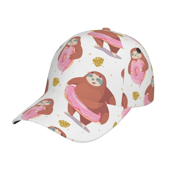 Daiia Sloth With Donuts1 Baseball Cap Men Women Classic Adjustable For Running Workout And Outdoor Activitie All Season Dad Hat Gift