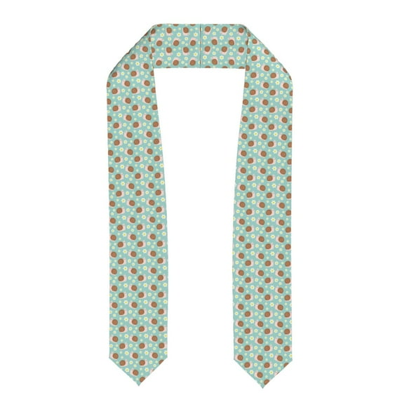 Daiia Snail And Flower Pattern Graduation Shawl Stole – Satin Graduation Stole Academic Stole Non-Slip Design-Flattened