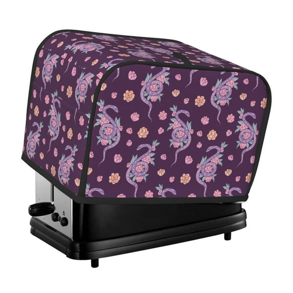 Daiia Snake And Flower Pattern 2 slice Toaster Cover, Toaster Appliance Dust-proof Cover For Kitchen Small Appliance Dust Cover and Fingerprint Protection