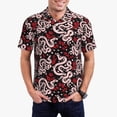 thumbnail image 1 of Daiia Snake And Rose Pattern Men’s Polo Shirts,Solid Deck Shirt,Classic Fit, Breathable Cotton Polo for Casual and Sport Wear-X-Large, 1 of 7