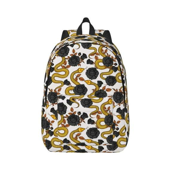 Daiia Snake And Rose Vintage Canvas Backpack for Men and Women ,Hiking Backpack,Travel Laptop Bag for School,Large Capacity Backpack