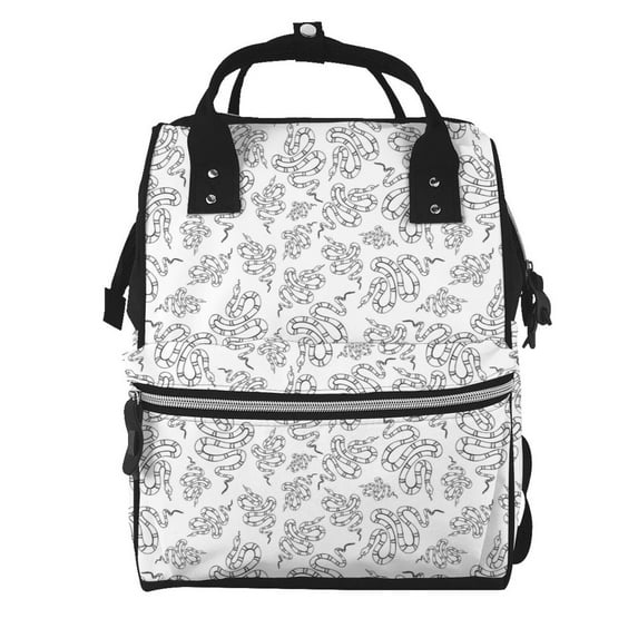 Daiia Snake Large Capacity Baby Bag Waterproof Stylish Diaper Bag Mummy Backpack Adjustable Straps Diaper BagBaby Essentials Bag