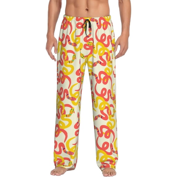Daiia Snake Men's Sleep Pant with Pockets and Drawstring,Pajama Pants-Medium