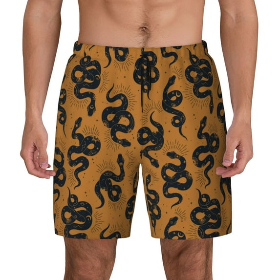 Daiia Snake Mens Swim Trunks Swim Shorts Quick Dry Swim Shorts with Mesh Lining Pockets-3X-Large