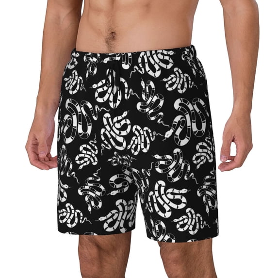 Daiia Snake Mens Swim Trunks Swim Shorts Quick Dry Swim Shorts with Mesh Lining Pockets-Large