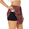 thumbnail image 1 of Daiia Snake Pattern Women's 2 in 1 Running Shorts - Lightweight Athletic Workout Gym Yoga Shorts Liner with Phone Pockets-Small, 1 of 7