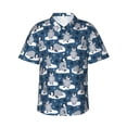 thumbnail image 1 of Daiia Snow Penguin Hawaiian Shirt for Men Gentle Cotton Regular Short Sleeve Casual-X-Large, 1 of 9