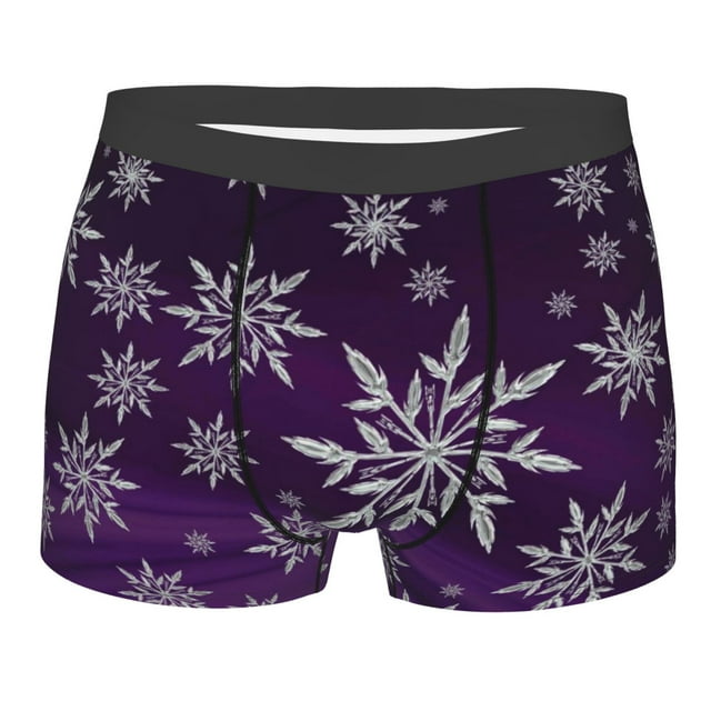 Daiia Snowflake Gradient Purple Men's Underwear Boxer Briefs, Cotton ...