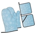 thumbnail image 1 of Daiia Snowflake Snowing Pattern Oven Mitts and Pot Holders 4 pcs Set,High Heat Resistant 500 Degree Extra Thicken Long Kitchen Cotton Oven Glove, 1 of 6
