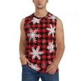 thumbnail image 1 of Daiia Snowflakes On A Buffalo Plaid Printed Men's Tank Tops,Casual Soft Sleeveless Gym Muscle Shirts Bodybuilding Tee-Small, 1 of 8