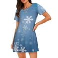 thumbnail image 1 of Daiia Snowflakes1 Print Women's Nightshirt Soft Nightgowns for Women Short Sleeve dress Short-sleeved Sleepwear, 1 of 6