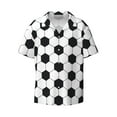 thumbnail image 1 of Daiia Soccer Ball Men's Linen Shirts Short Sleeve Casual Shirts Button Down Shirt for Men Beach Summer Wedding Shirt-Large, 1 of 7