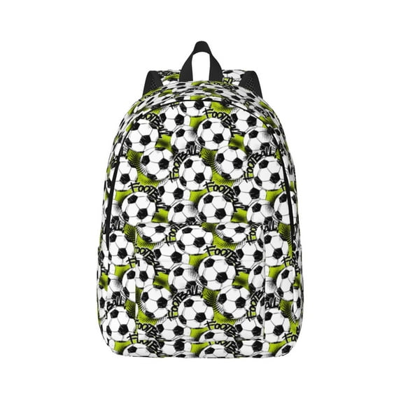 Daiia Soccer and Football Vintage Canvas Backpack for Men and Women ,Hiking Backpack,Travel Laptop Bag for School,Large Capacity Backpack