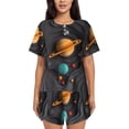 thumbnail image 1 of Daiia Solar System Paper Art Pattern Womens Pajama Sets Short Sleeve Pajamas for Women Sets Soft Lounge Sets Casual Round Neck Sleepwear PJS-XX-Large, 1 of 7