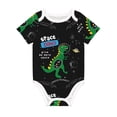 thumbnail image 1 of Daiia Space Dino Cartoon Black Printed Unisex-Baby Short Sleeve Onesies Bodysuits Baby Climbing Clothes Soft and Comfortable Romper with Expandable Shoulder Design-3 Months, 1 of 8