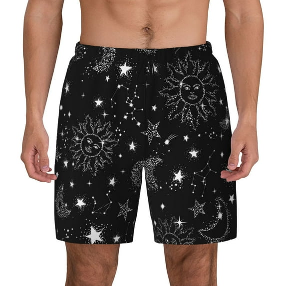 Daiia Space Galaxy Mens Swim Trunks Swim Shorts Quick Dry Swim Shorts with Mesh Lining Pockets-XX-Large