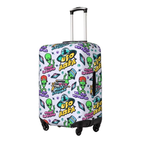 Daiia Space Monster Luggage Cover, Thickened Washable Travel Luggage Covers, Elastic Unique Baggage Covers for 18-20 inch Luggage-Medium