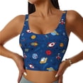thumbnail image 1 of Daiia Space Printed Women's Sports Bra, Breathable Activewear Bra with U-Back Design and Removable Pads, Comfortable and Supportive for Yoga, Workout-Medium, 1 of 8
