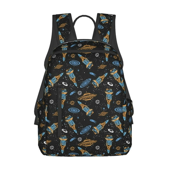 Daiia Space Rockets School Backpack for Men and Women Lightweight Backpack Durable Backpack Water-Resistant,Travel,Work Bag