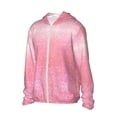 thumbnail image 1 of Daiia Sparkly Pink Glitter UPF 50+ Sun Protection Hoodie Jacket Lightweight Long Sleeve Sun Shirt for Women Men with Pocket Hiking Outdoor-, 1 of 7