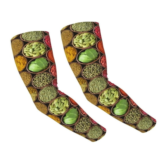 Daiia Spices And Herbs UV Sun Protection Arm Sleeves - Cooling Compression Arm Sleeve - Sports & UV Arm Sleeves for Men & Women