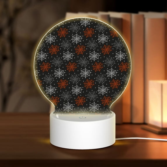 Daiia Spider Web Pattern Acrylic Night Light, LED Touch Light, Bedroom Night Light, Soft Glowing Lamp Perfect Gift for Mother's Day, Birthday, or Christmas