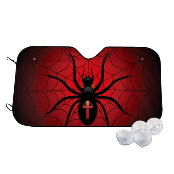 Daiia Spider on the Web Windshield Sun Shade for Car SUV Truck (Medium ), Car Sun Shade Windshield, Car Shades for Front Windows, Sunshade for Car Windshield