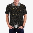 thumbnail image 1 of Daiia Spiderweb Bats And A Spider Pattern Men’s Polo Shirts,Solid Deck Shirt,Classic Fit, Breathable Cotton Polo for Casual and Sport Wear-Medium, 1 of 7