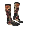 thumbnail image 1 of Daiia Sports Socks Abstract Geometric Faces Printed Novelty Crew Socks for Men Women Knee High Socks Cotton Socks Soft & Breathable Support Unisex Socks, 1 of 9