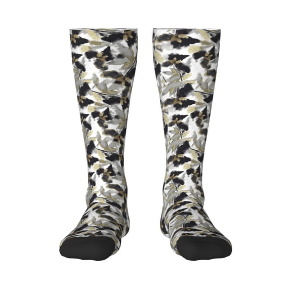 Daiia Sports Socks Abstract Watercolor Printed Novelty Crew Socks for Men Women Knee High Socks Cotton Socks Soft & Breathable Support Unisex Socks