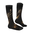 thumbnail image 1 of Daiia Sports Socks Black And Gold Fire Dragon Printed Novelty Crew Socks for Men Women Knee High Socks Cotton Socks Soft & Breathable Support Unisex Socks, 1 of 1
