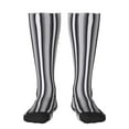 thumbnail image 1 of Daiia Sports Socks Black White Gray Mexican Blanket Serape Stripes Printed Novelty Crew Socks for Men Women Knee High Socks Cotton Socks Soft & Breathable Support Unisex Socks, 1 of 6