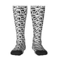 thumbnail image 1 of Daiia Sports Socks Black White Halloween Printed Novelty Crew Socks for Men Women Knee High Socks Cotton Socks Soft & Breathable Support Unisex Socks, 1 of 9
