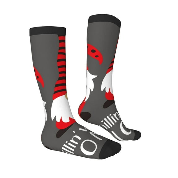 Daiia Sports Socks Chillin with My Gonme Printed Novelty Crew Socks for Men Women Knee High Socks Cotton Socks Soft & Breathable Support Unisex Socks