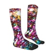 thumbnail image 1 of Daiia Sports Socks Color Shiny Printed Novelty Crew Socks for Men Women Knee High Socks Cotton Socks Soft & Breathable Support Unisex Socks, 1 of 9