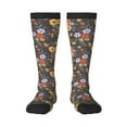 thumbnail image 1 of Daiia Sports Socks Colorful Flowers with Butterfly Printed Novelty Crew Socks for Men Women Knee High Socks Cotton Socks Soft & Breathable Support Unisex Socks, 1 of 9
