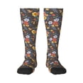 thumbnail image 1 of Daiia Sports Socks Colorful Flowers with Butterfly Printed Novelty Crew Socks for Men Women Knee High Socks Cotton Socks Soft & Breathable Support Unisex Socks, 1 of 9