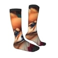 thumbnail image 1 of Daiia Sports Socks Colorful Leaf Chihuahua Printed Novelty Crew Socks for Men Women Knee High Socks Cotton Socks Soft & Breathable Support Unisex Socks, 1 of 9