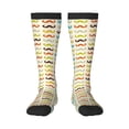 thumbnail image 1 of Daiia Sports Socks Colorful Mustache Printed Novelty Crew Socks for Men Women Knee High Socks Cotton Socks Soft & Breathable Support Unisex Socks, 1 of 9