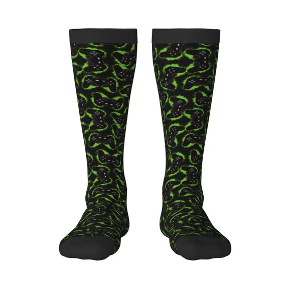 Daiia Sports Socks Cool Gamepad Printed Novelty Crew Socks for Men Women Knee High Socks Cotton Socks Soft & Breathable Support Unisex Socks