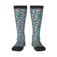 thumbnail image 1 of Daiia Sports Socks Corgi with Flowers Printed Novelty Crew Socks for Men Women Knee High Socks Cotton Socks Soft & Breathable Support Unisex Socks, 1 of 9