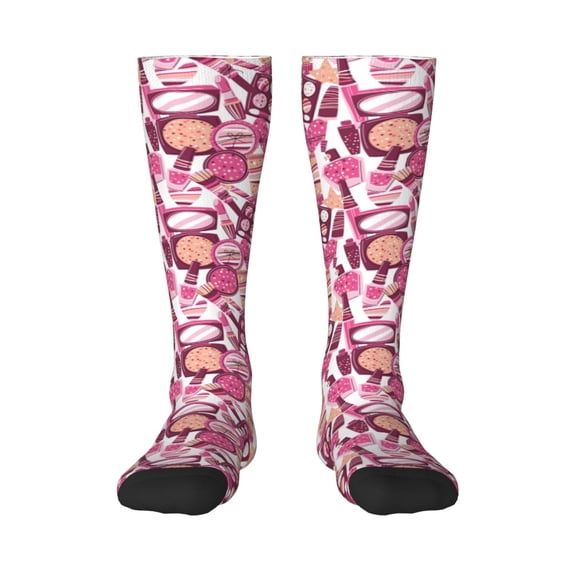 Daiia Sports Socks Cute Girl Printed Novelty Crew Socks for Men Women Knee High Socks Cotton Socks Soft & Breathable Support Unisex Socks