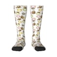 thumbnail image 1 of Daiia Sports Socks Donut Sloth Printed Novelty Crew Socks for Men Women Knee High Socks Cotton Socks Soft & Breathable Support Unisex Socks, 1 of 9