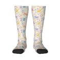 thumbnail image 1 of Daiia Sports Socks Flower Color Rabbit Printed Novelty Crew Socks for Men Women Knee High Socks Cotton Socks Soft & Breathable Support Unisex Socks, 1 of 9